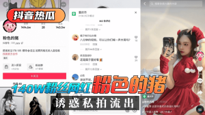 网曝-【抖音热瓜】140W粉丝网红“粉色的猪”诱惑私拍流出！