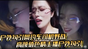 户外勾引网约车同机野战高颜值色情主播户外勾引