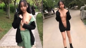 最近网络疯传红人浆果儿,人来人往公园露出口交